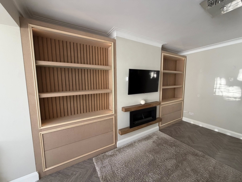 Bespoke furniture units following a refurbishment at a house in West Wickham