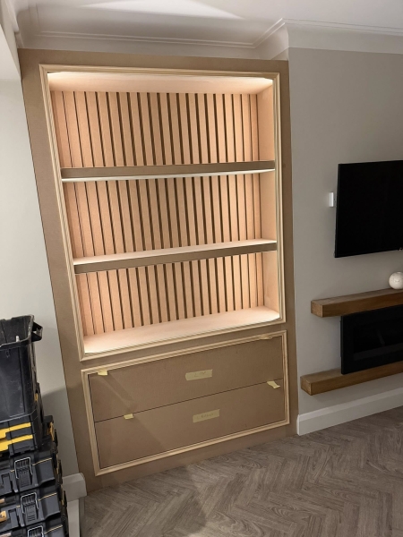 Bespoke furniture units following a refurbishment at a house in West Wickham